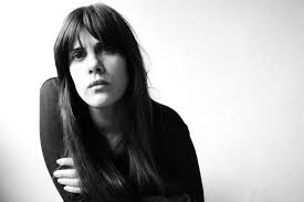 Picture of faustine steinmetz.
Girl with dark hair fringe.
Black and white photo